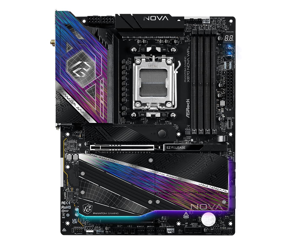 Placa de baza ASRock X870 NOVA WIFI, AMD X870, AM5, ATX, DDR5 "X870 NOVA WIFI" — miniatură