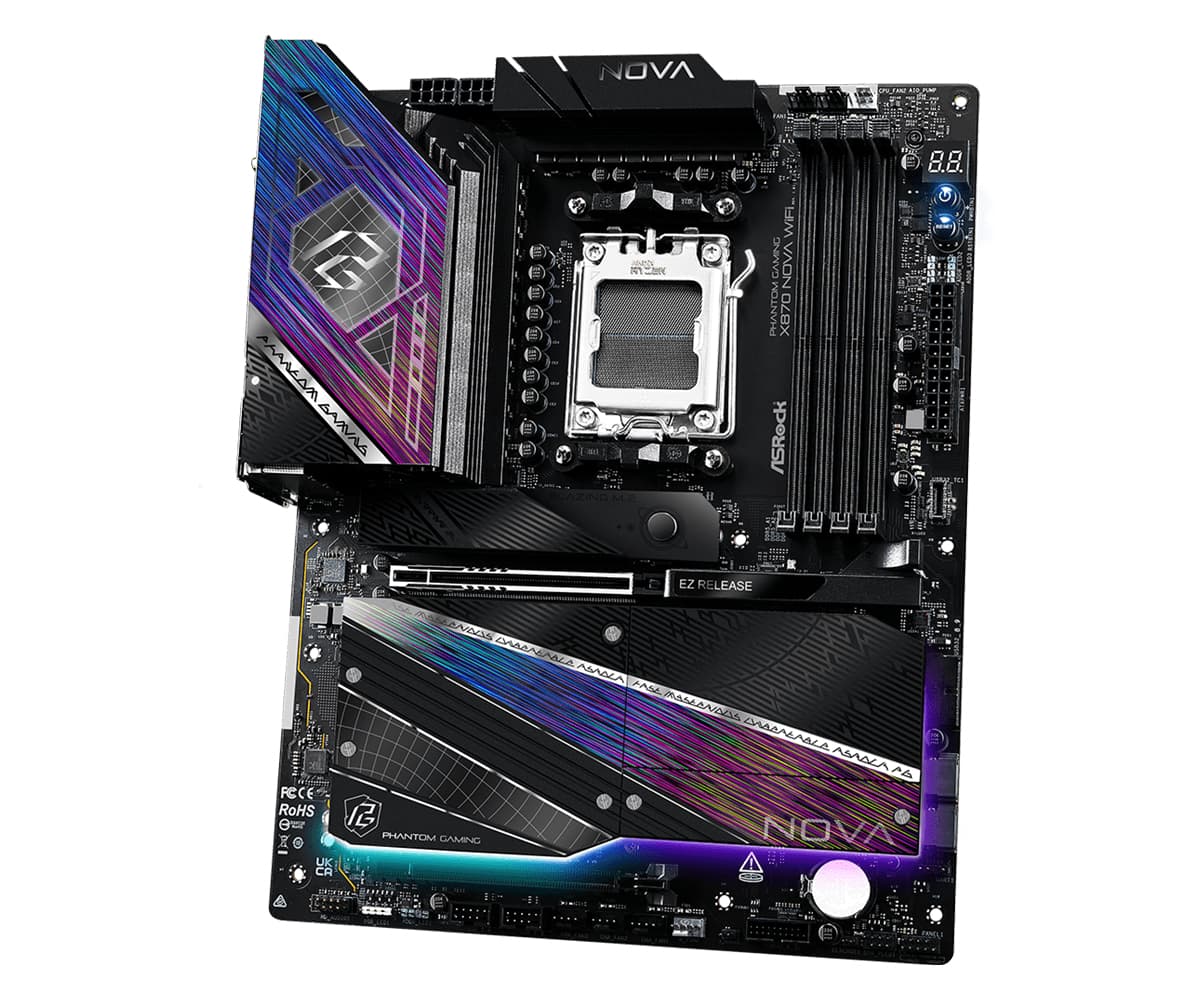 Placa de baza ASRock X870 NOVA WIFI, AMD X870, AM5, ATX, DDR5 "X870 NOVA WIFI" — miniatură