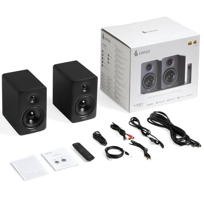 BOXE EDIFIER 2.0, RMS: 100W (2 x 15W + 2 x 35W), bluetooth v6.0, AUX/USB-C/Optical/HDMI eARC, 220V alimentare, black "M90-BK" — miniatură