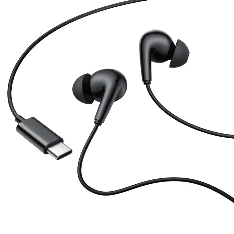 CASTI Edifier, cu fir, intraauriculare - butoni, pt smartphone, microfon pe fir, conectare prin USB-C, buton in-line, negru, "P230-BK" — miniatură