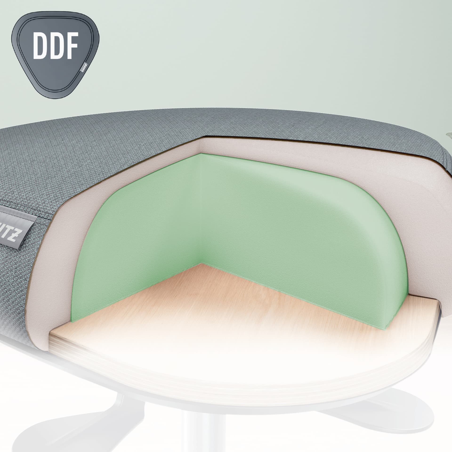 SCAUN ergonomic Leitz Ergo, pozitie sezut/ in picioare, inaltime reg 46-60 cm, 600x600x470 mm, baza rotunjita pt. rotire/ leganare, sezut din spuma, roti pivotante, gri, "65770095" — miniatură
