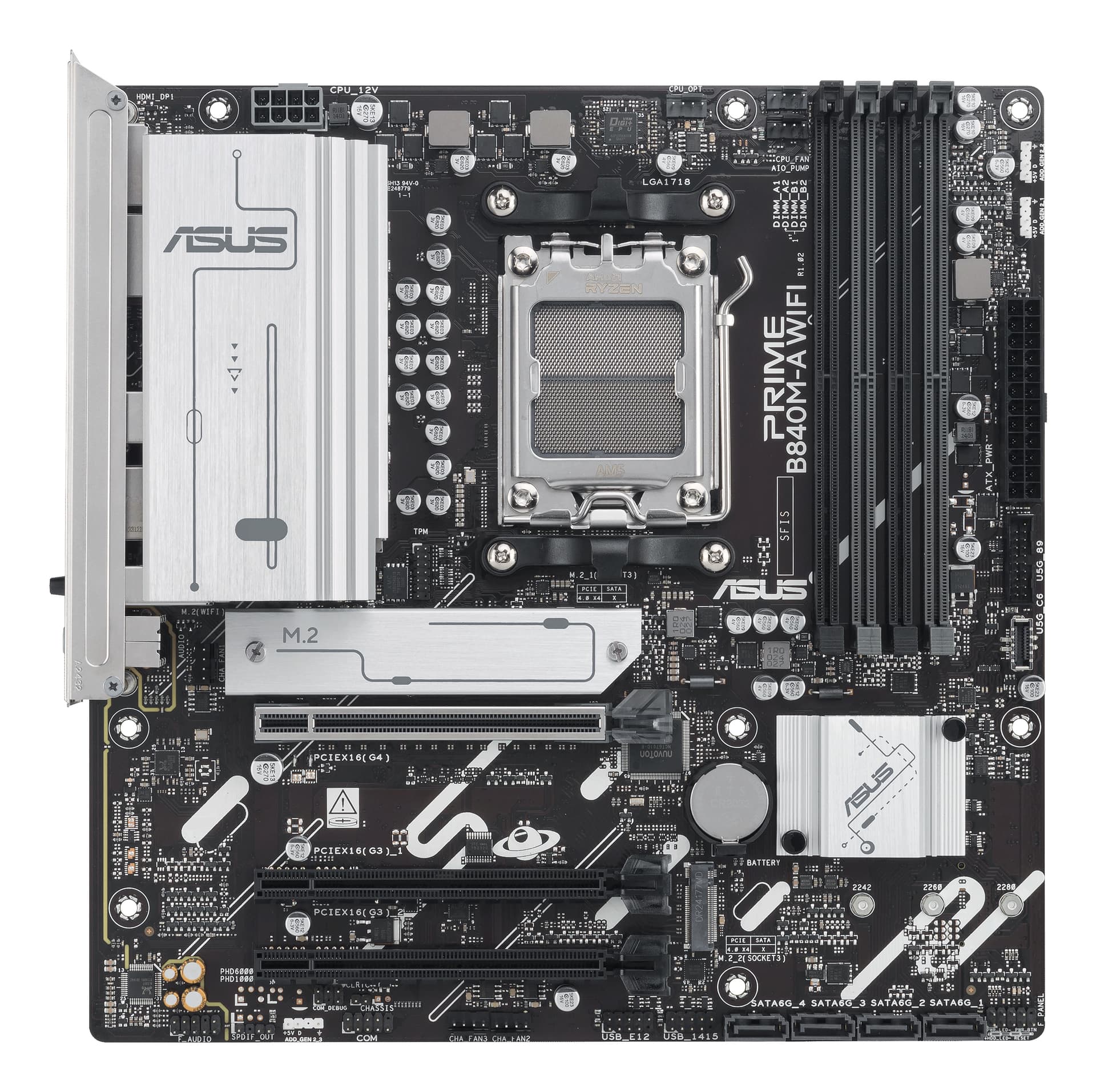 Placa de baza PRIME B840M-A WIFI, AMD B840, Socket AM5, mATX "90MB1J20-M0EAY0" — miniatură