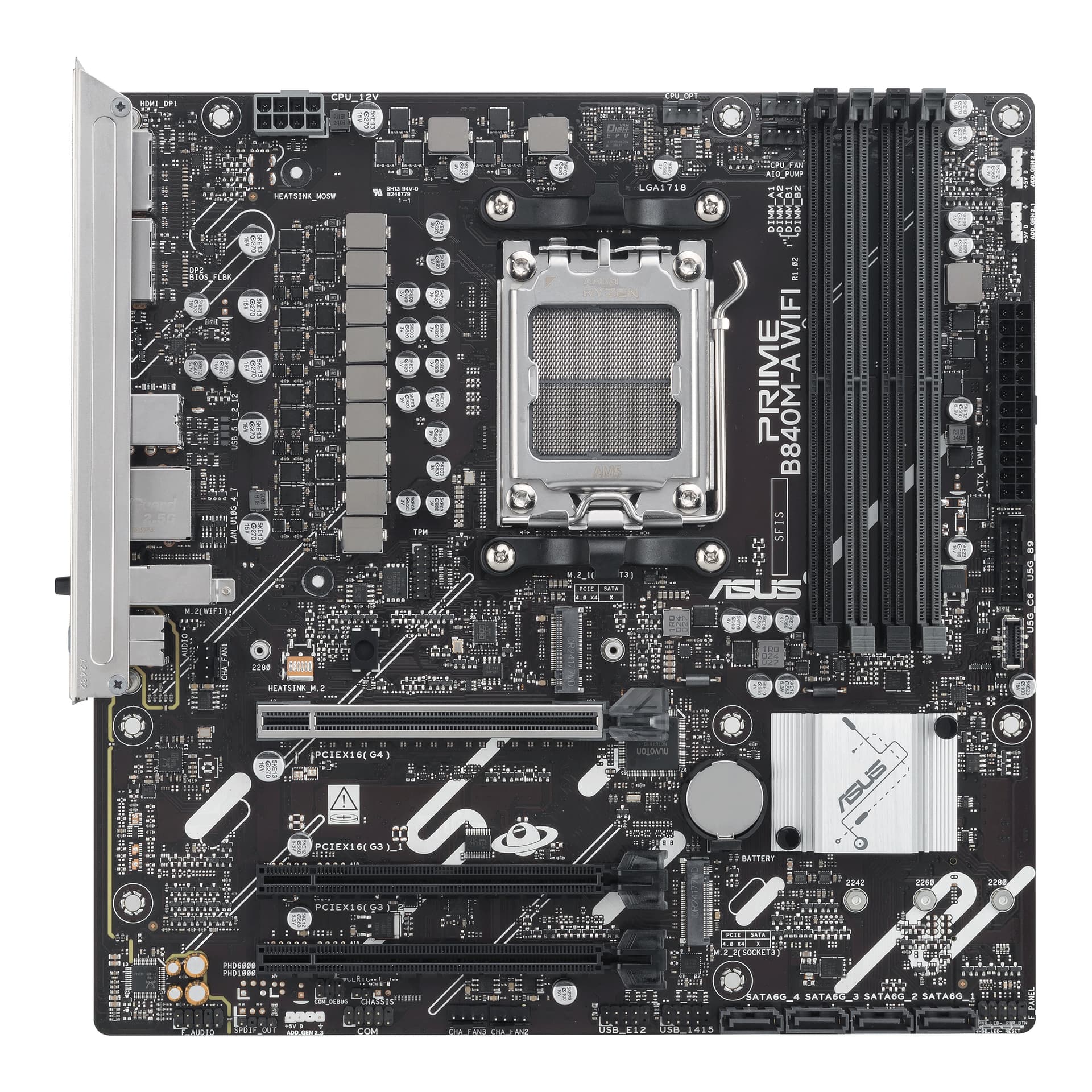 Placa de baza PRIME B840M-A WIFI, AMD B840, Socket AM5, mATX "90MB1J20-M0EAY0" — miniatură