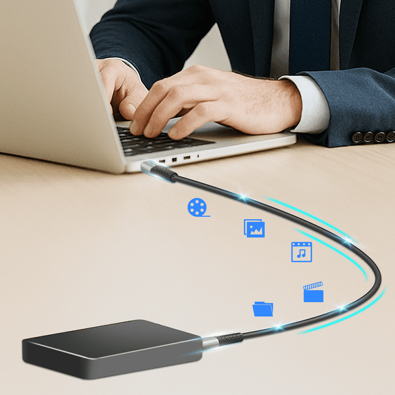 CABLU alimentare si date LOGILINK, pt. smartphone, USB 3.2, USB Gen Type-C (T) la USB Type-C (T), 2m, PD 100W, 3 x ecranat, 4K/60Hz, 20Gbps, LED, metal, negru, "CU0434" — miniatură