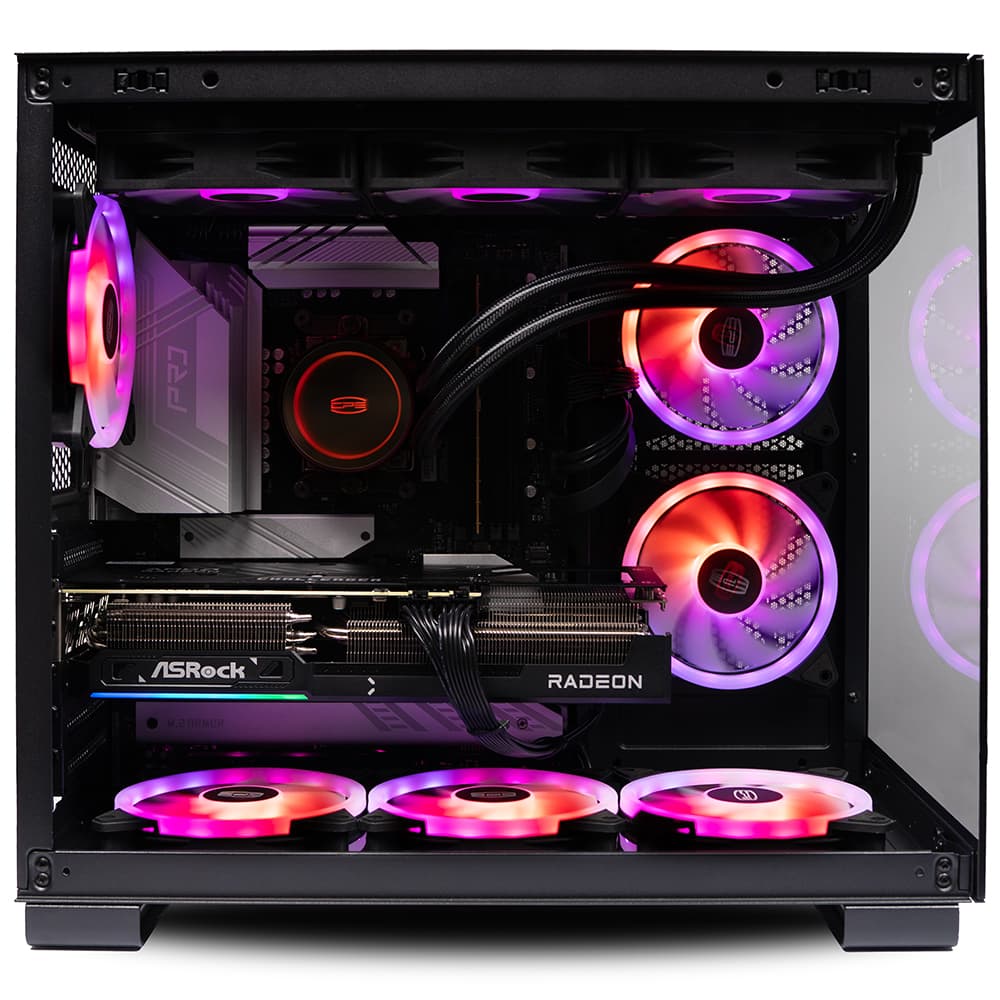 Sistem Destop PC Spacer Gladiator, AMD Ryzen 5 9600X, 32 GB DDR5, 1TB SSD, AsRock Radeon RX 9070 XT Challenger, No Os, Negru, "SPACER-Gladiator-19" — miniatură