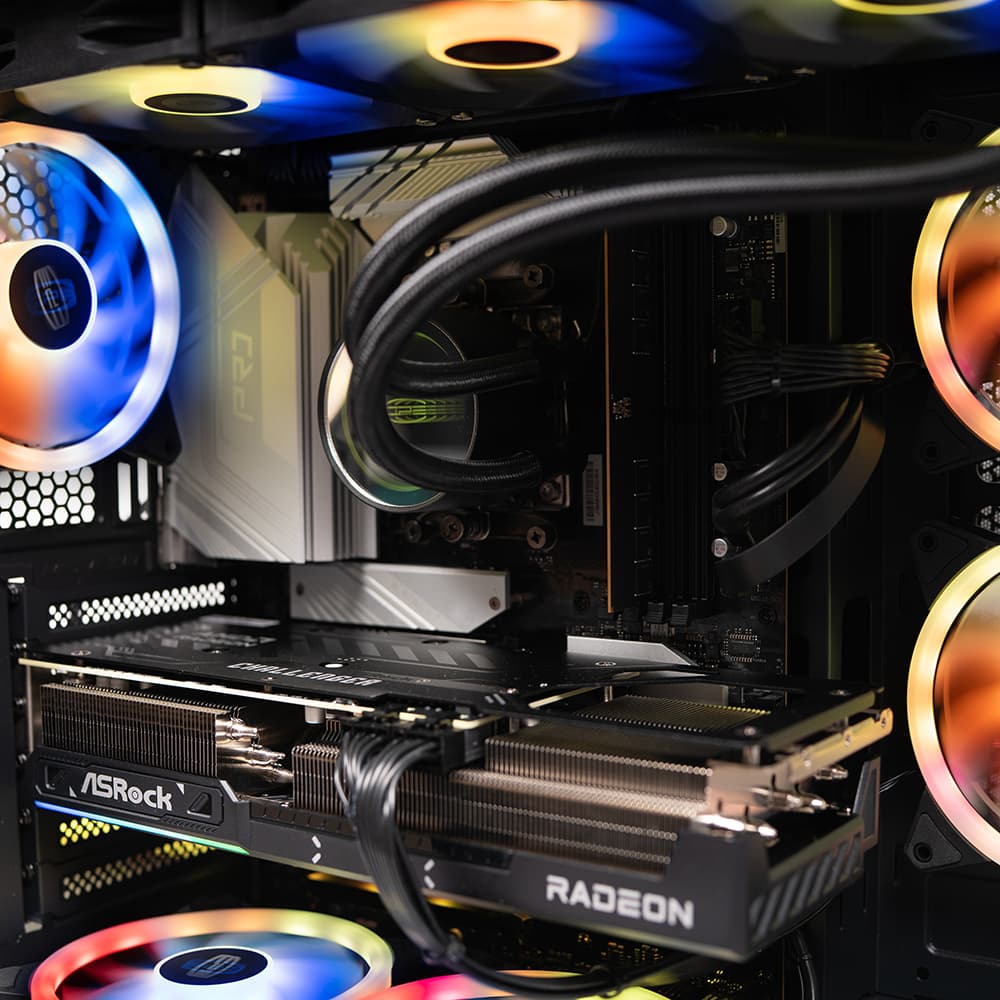 Sistem Destop PC Spacer Gladiator, AMD Ryzen 5 9600X, 32 GB DDR5, 1TB SSD, AsRock Radeon RX 9070 XT Challenger, No Os, Negru, "SPACER-Gladiator-19" — miniatură
