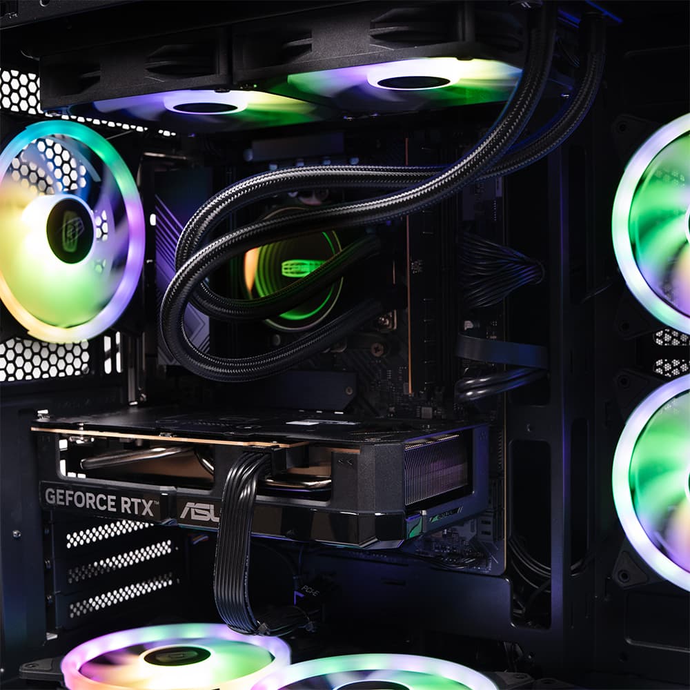 Sistem Destop PC Spacer WarMachine, AMD Ryzen 5 7600X, 32GB DDR5, 1TB SSD, ASUS Dual GeForce RTX 5060 8GB GDDR7, No Os, Negru, "SPACER-WarMachine-18" — miniatură