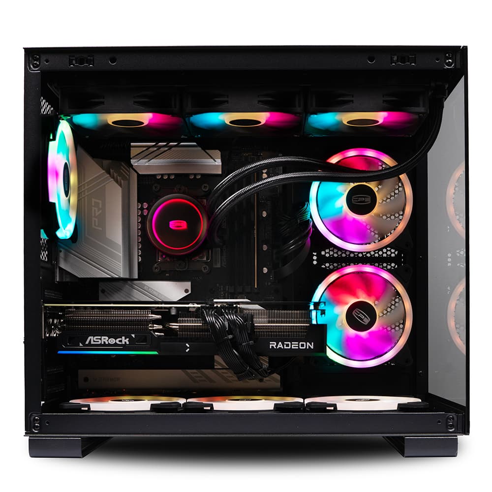 Sistem Destop PC Spacer Annihilator, AMD Ryzen 9 9900X3D, 32 GB DDR5, 2TB SSD, Asrock Radeon RX 9070 XT Challenger, No Os, Negru, "SPACER-Annihilator-20" — miniatură