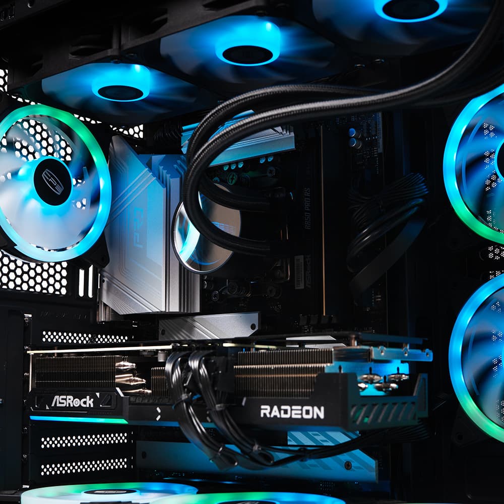 Sistem Destop PC Spacer Annihilator, AMD Ryzen 9 9900X3D, 32 GB DDR5, 2TB SSD, Asrock Radeon RX 9070 XT Challenger, No Os, Negru, "SPACER-Annihilator-20" — miniatură
