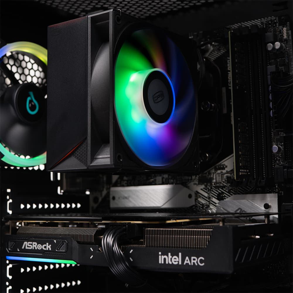 Sistem Destop PC Spacer Assault, AMD Ryzen 5 5500, 16 GB DDR4, 512 GB SSD, INTEL ARC B580 CHALLENGER 12GB OC, No Os, Negru, "SPACER-Assault-22" — miniatură