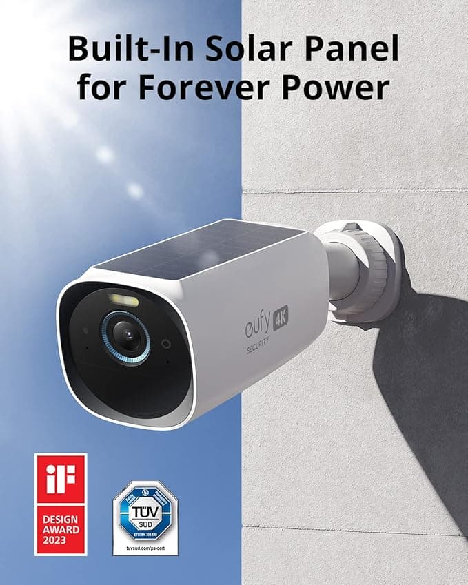 Sistem supraveghere 2+1 Anker "EufyCam 3", bullet, 4K, 7.5m IR, wireless,stocare interna 16GB,panou solar integrat,senzor miscare,audio bidirectional, "T88713W1"-0194644075811 — miniatură