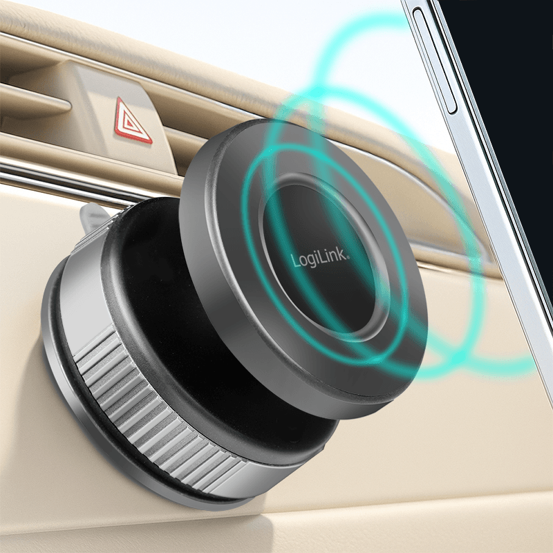 CAR HOLDER LOGILINK, magnetic, blocare prin rasucire si ventuza, rotire 360 grade, multi-suprafete, negru, "AA0197" — miniatură