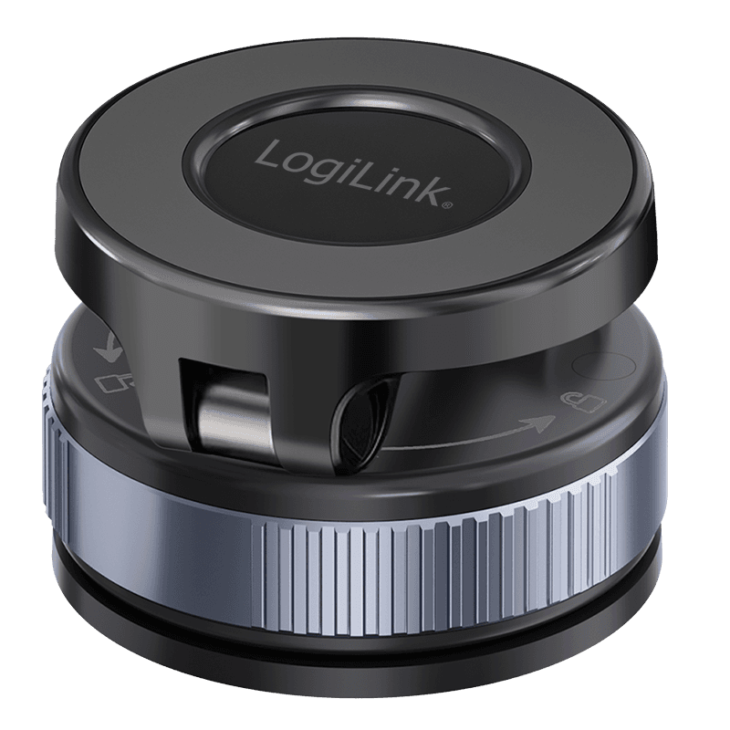 CAR HOLDER LOGILINK, magnetic, blocare prin rasucire si ventuza, 2 brate pliabile la 180 grade, rotire 360 grade, multi-suprafete, negru, "AA0198" — miniatură