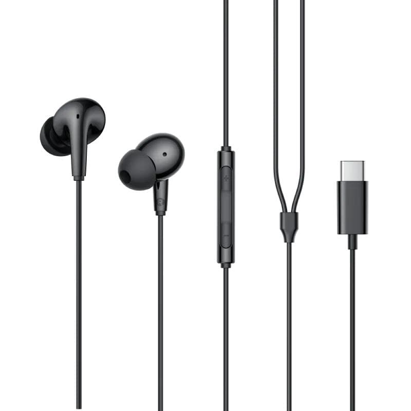 CASTI Edifier, cu fir, intraauriculare - butoni, pt smartphone, microfon pe fir, conectare prin USB-C, buton in-line, negru, "P230-BK" — miniatură