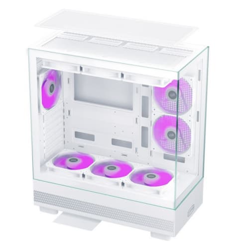 CARCASA PCCooler "C3 Q500", middle tower, gaming, fara sursa, suporta 7xfan, PSU shroud, USB Type-C x 1, USB 3.0 x 1, USB 2.0 x 1, audio+mic, 7 sloturi expansiune, alb, "C3 Q500 WH" — miniatură