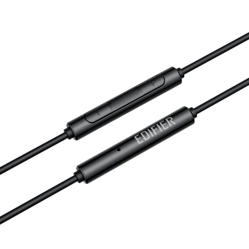 CASTI Edifier, cu fir, intraauriculare - butoni, pt smartphone, microfon pe fir, conectare prin USB-C, buton in-line, negru, "P230-BK" — miniatură