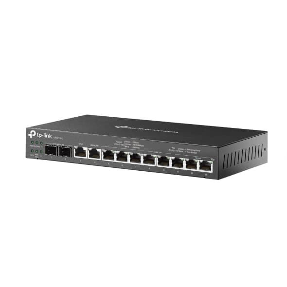 ROUTER TP-LINK wired Gigabit, 2× Gigabit SFP WAN/LAN ports, 1× Gigabit RJ45 WAN port, and 1× Gigabit RJ45 WAN/LAN port, Omada 3-in-1 Gigabit VPN Router "ER7212PC" — miniatură