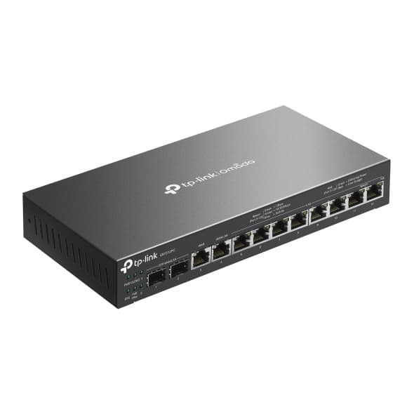 ROUTER TP-LINK wired Gigabit, 2× Gigabit SFP WAN/LAN ports, 1× Gigabit RJ45 WAN port, and 1× Gigabit RJ45 WAN/LAN port, Omada 3-in-1 Gigabit VPN Router "ER7212PC" — miniatură