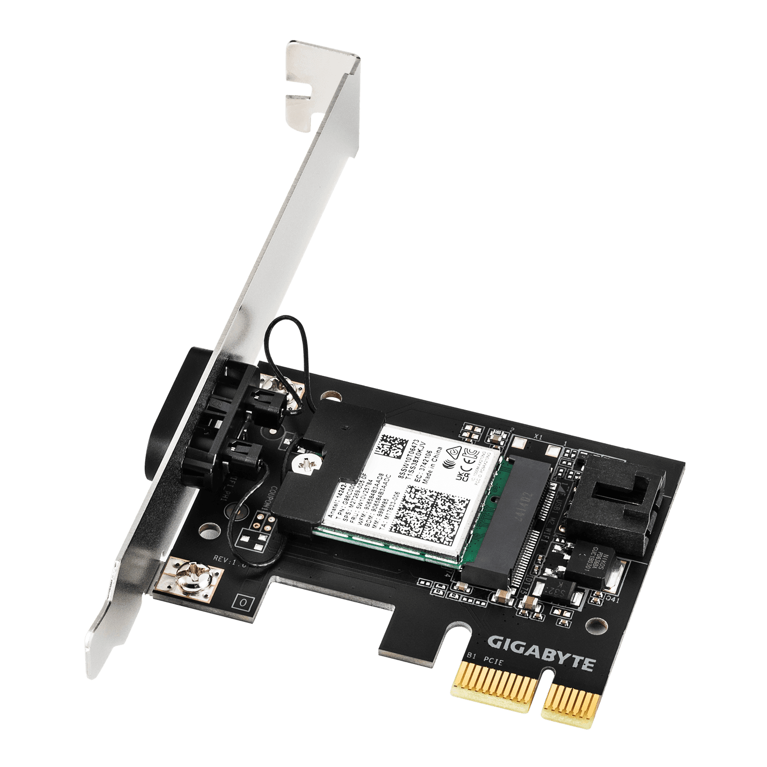Adaptor wireless GIGABYTE Placa de retea Wireless GC-WFAX210, Wi-Fi 6E, Bluetooth 5.2, PCIe "GC-WFAX210" — miniatură
