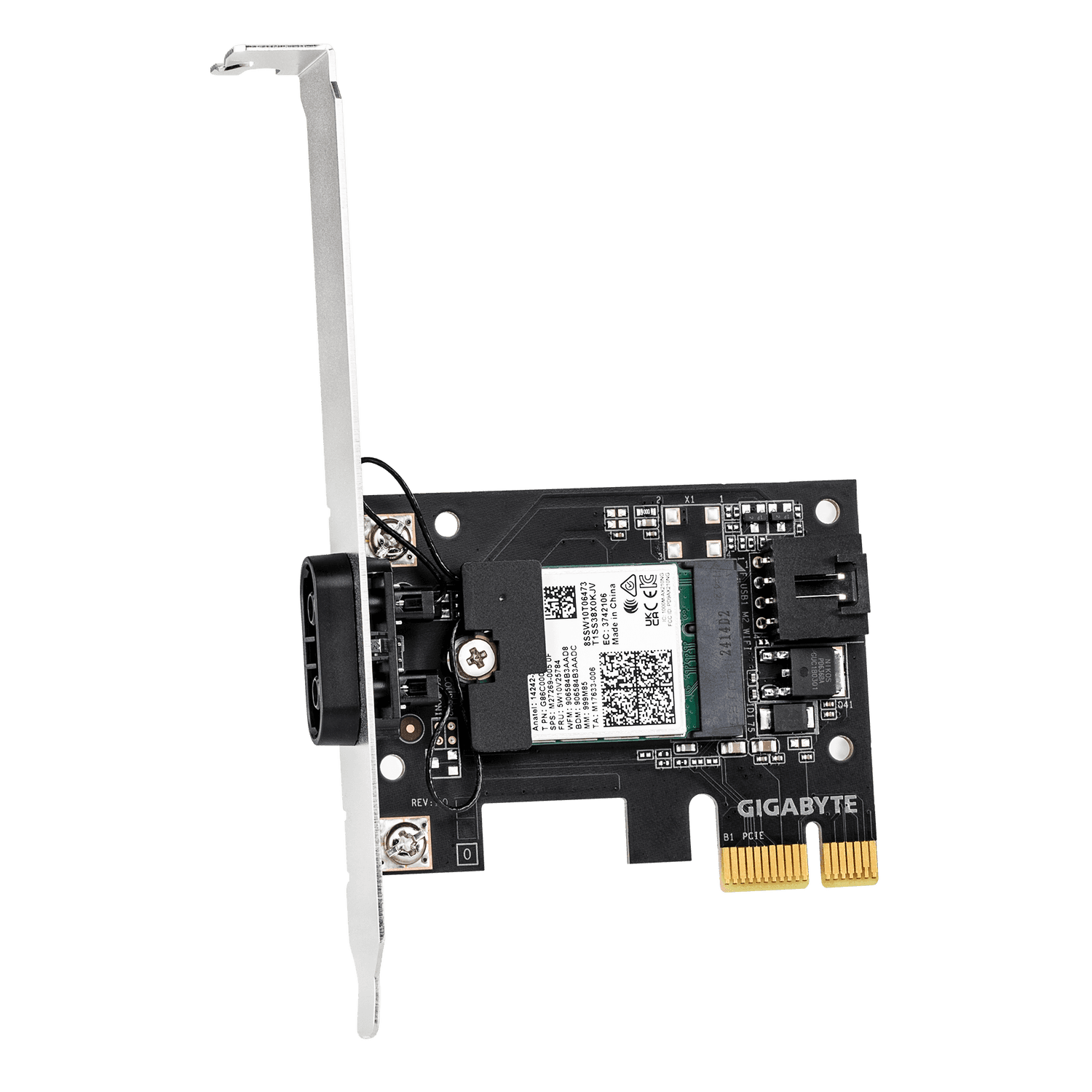 Adaptor wireless GIGABYTE Placa de retea Wireless GC-WFAX210, Wi-Fi 6E, Bluetooth 5.2, PCIe "GC-WFAX210" — miniatură