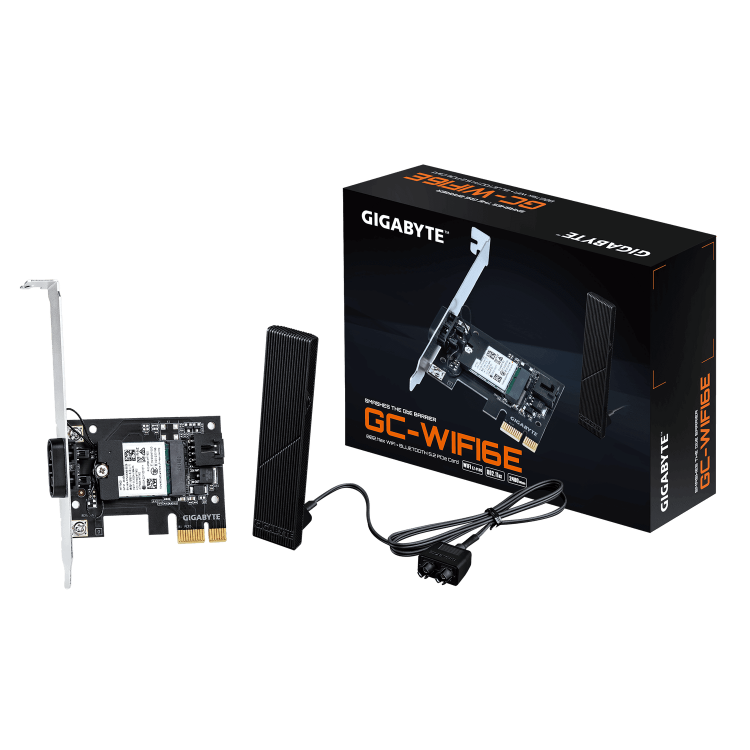 Adaptor wireless GIGABYTE Placa de retea Wireless GC-WIFI6E, Wi-Fi 6E, Bluetooth 5.2, PCIe "GC-WIFI6E" — miniatură