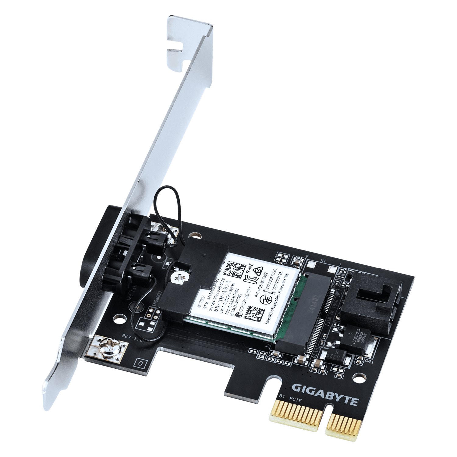 Adaptor wireless GIGABYTE Placa de retea Wireless GC-WIFI6E, Wi-Fi 6E, Bluetooth 5.2, PCIe "GC-WIFI6E"