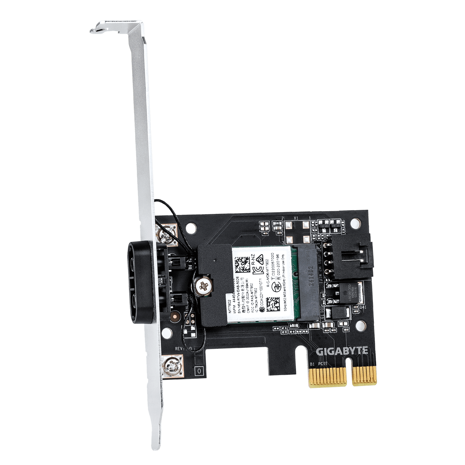 Adaptor wireless GIGABYTE Placa de retea Wireless GC-WIFI6E, Wi-Fi 6E, Bluetooth 5.2, PCIe "GC-WIFI6E" — miniatură