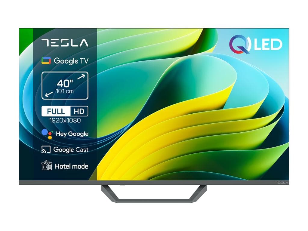 Tesla Google TV QLED Q40E665GFS, 101 cm, FHD, gri350 cd/m, CI+, HDR, VESA 200x100mm "Q40E665GFS" — miniatură