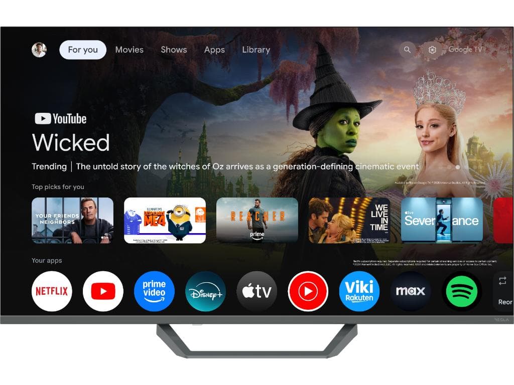 Tesla Google TV QLED Q43E655GUS, 109 cm, UHD, gri380 cd/m, CI+, HDR, VESA 200x200mm "Q43E655GUS" — miniatură