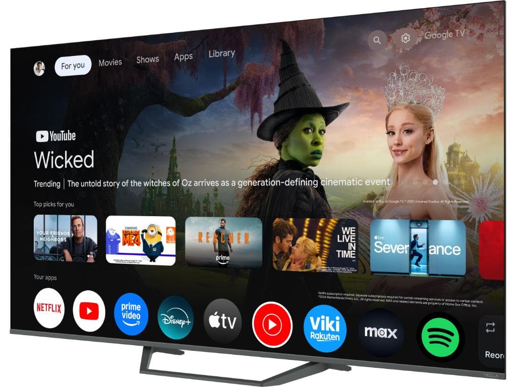 Tesla Google TV QLED Q65E655GUS, 165 cm, UHD, gri380 cd/m, CI+, HDR, VESA 200x400mm "Q65E655GUS" — miniatură