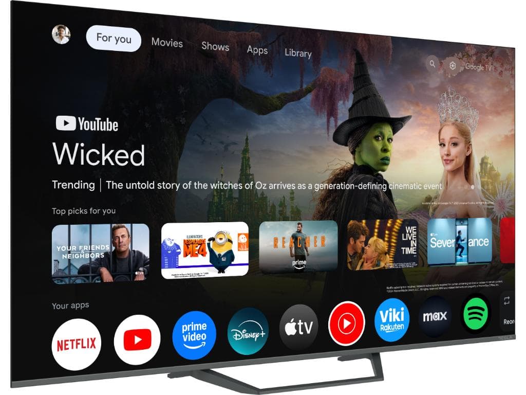 Tesla Google TV QLED Q65E655GUS, 165 cm, UHD, gri380 cd/m, CI+, HDR, VESA 200x400mm "Q65E655GUS" — miniatură