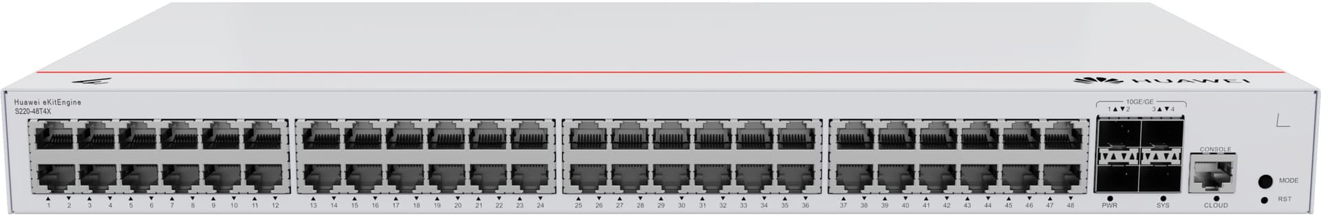 HUAWEI eKitEngine S220-48x10/100/1000BASE-T ports 4x10GE SFP+ ports built-in AC power Damaged Box (P) "S220-48T4X"