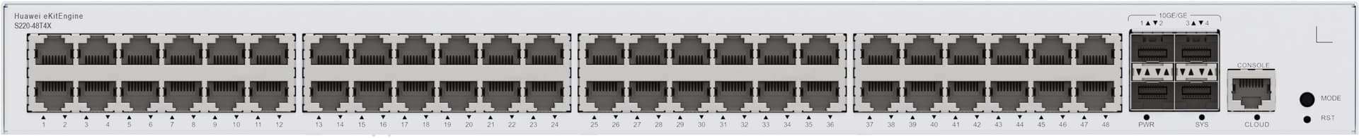 HUAWEI eKitEngine S220-48x10/100/1000BASE-T ports 4x10GE SFP+ ports built-in AC power Damaged Box (P) "S220-48T4X" — miniatură