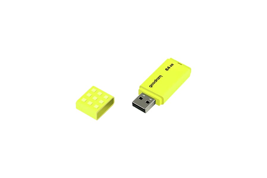 Memorie USB GOODRAM USB flash disk UME2 64GB USB 2.0 galben, Citire 20 MB/s, Sciere 5 MB/s "UME2-0640Y0R11" — miniatură