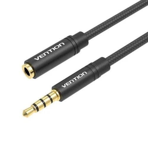 Cablu audio prelungitor Vention, Jack 3.5mm (T) la Jack 3.5mm (M), 5m, negru "BHBBJ"