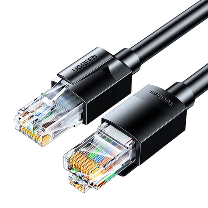 PATCH CORD UTP Ugreen Cat6A, "NW315" cablu shielded rotund, viteza maxima 10 Gbps, braided, 2m, negru "55157" - 6941876251575