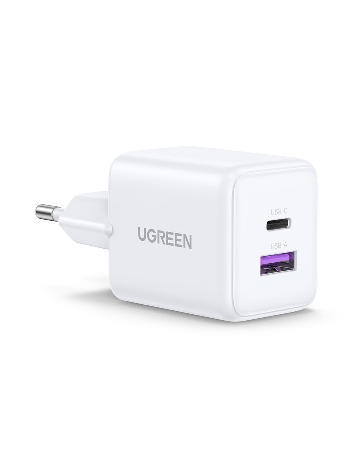INCARCATOR retea Ugreen GaN "X516" Quick Charge 30W, 1 x USB Type-C, 1 x USB, alb "65015" — miniatură
