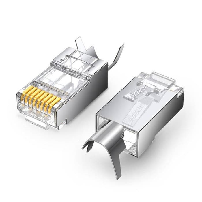MUFA RJ-45 Ugreen, "NW123" pt. cablu UTP, Cat6A/7, RJ-45 (T), shielded plastic, 10 buc, "70316" - 6957303873166