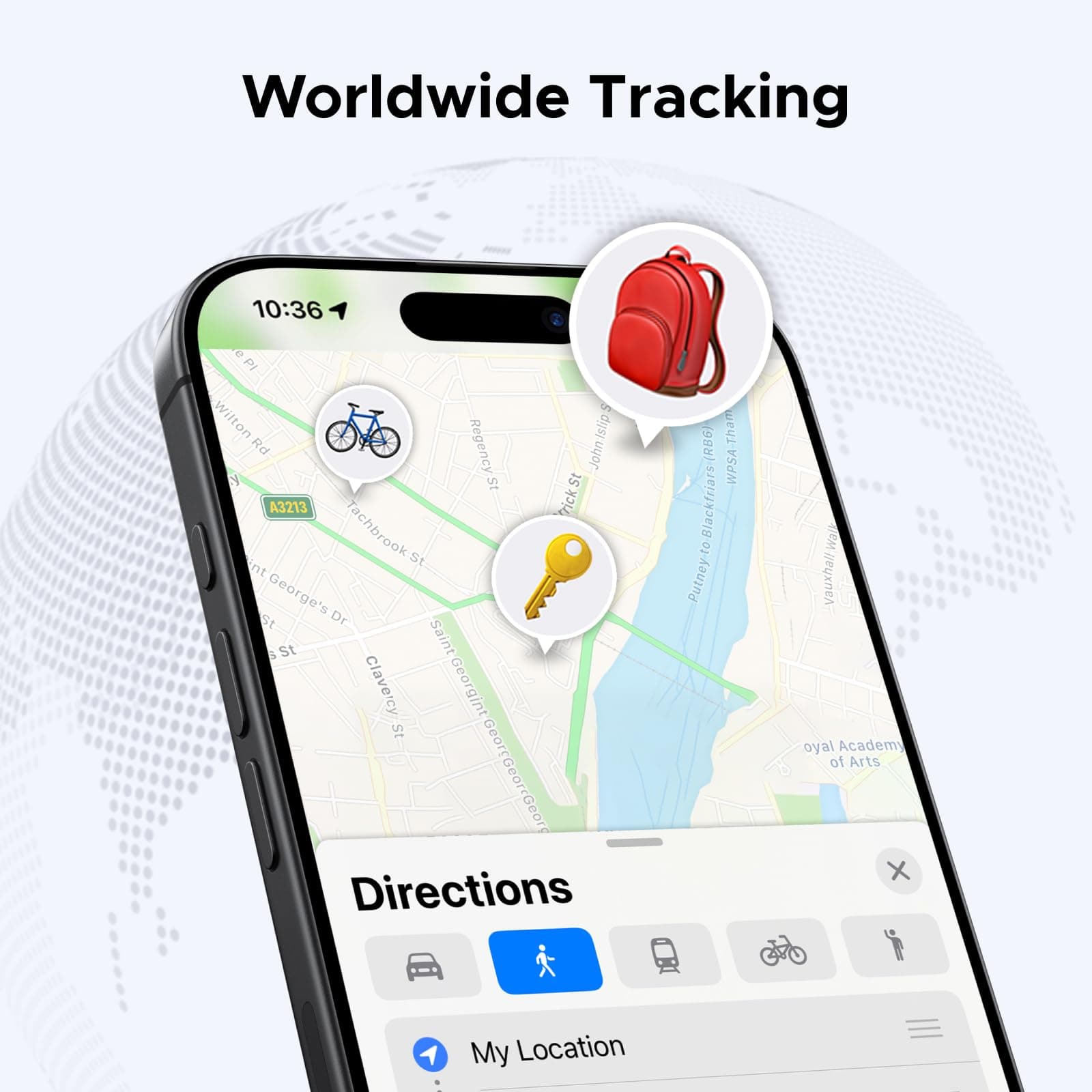 SMART TRACKER Ugreen "CM916", bluetooth 5, compatibil Android si IOS, baterie CR2032(nu este inclusa), gri "75646" — miniatură