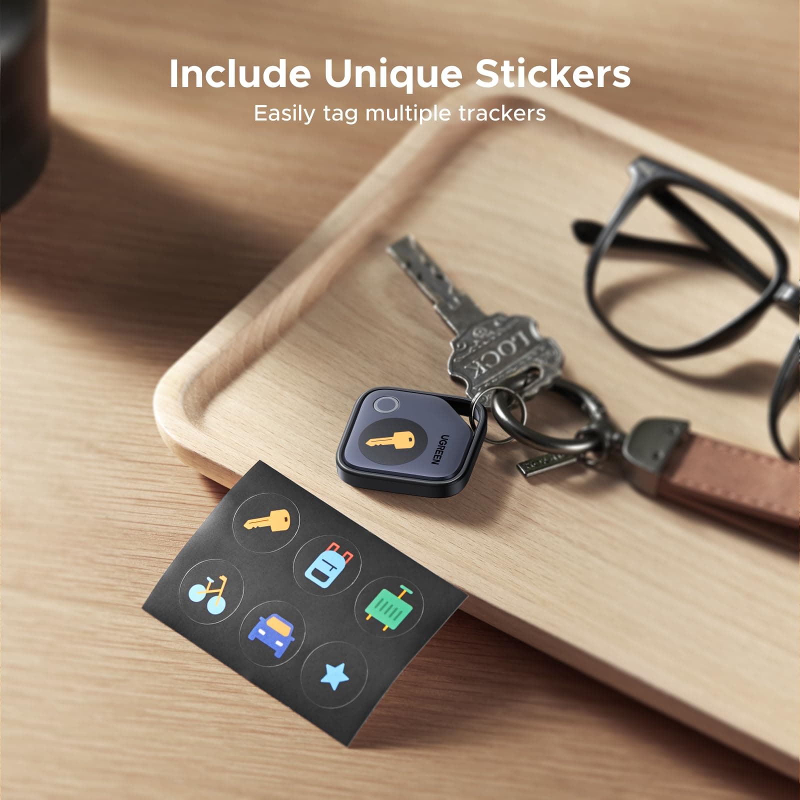 SMART TRACKER Ugreen "CM916", bluetooth 5, compatibil Android si IOS, baterie CR2032(nu este inclusa), gri "75646" — miniatură