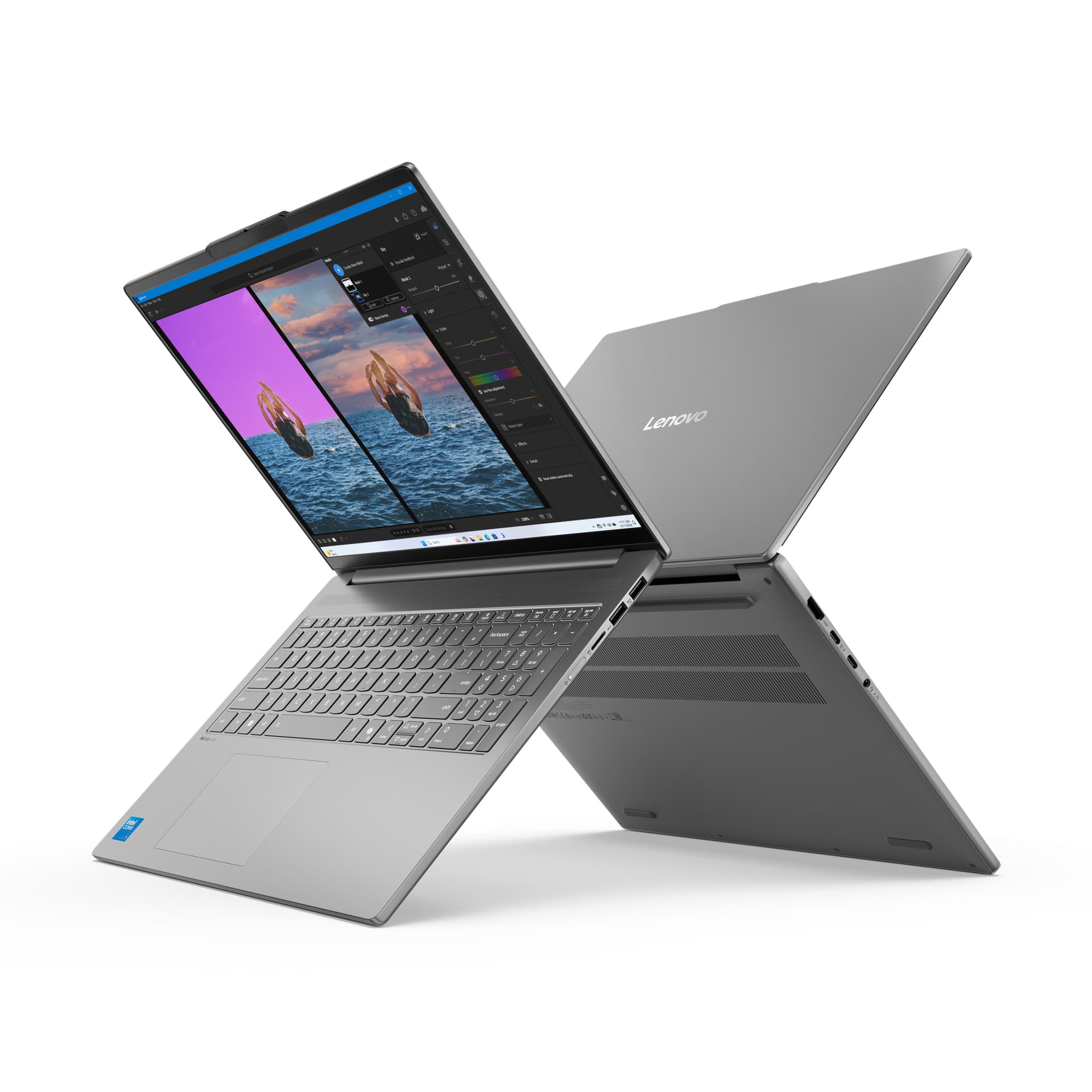 16 IdeaPad Slim 5 16IMH10, 2.8K OLED 120Hz, Procesor Intel® CoreTM Ultra 9 185H (24M Cache, up to 5.10 GHz), 32GB DDR5, 1TB SSD, Intel Arc, No OS, Luna Grey "83V7003CRM" — miniatură