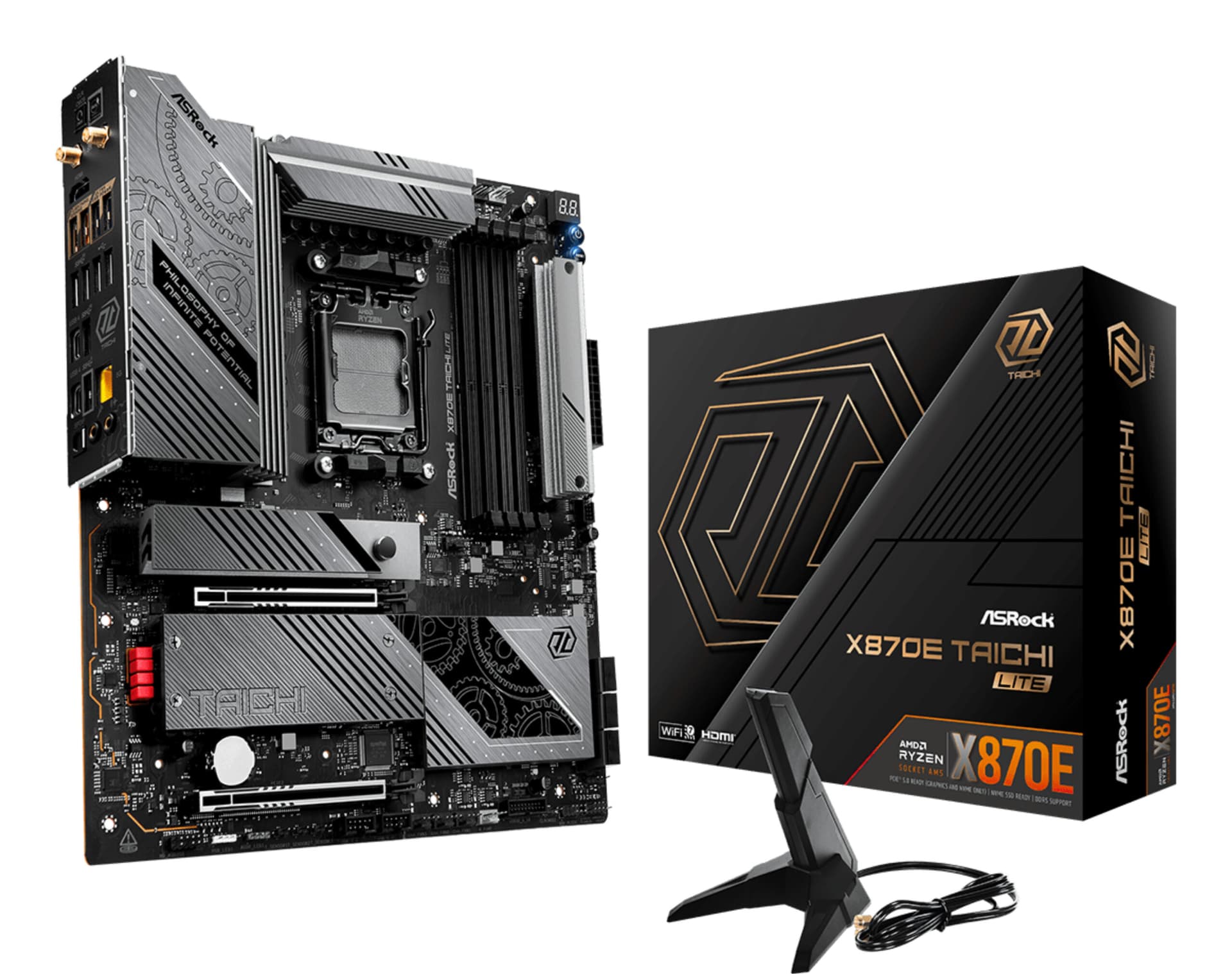 Placa de baza ASRock X870E Taichi Lite, AMD X870E, AM5, eATX, DDR5 "90-MXBPA0-A0UAYZ"