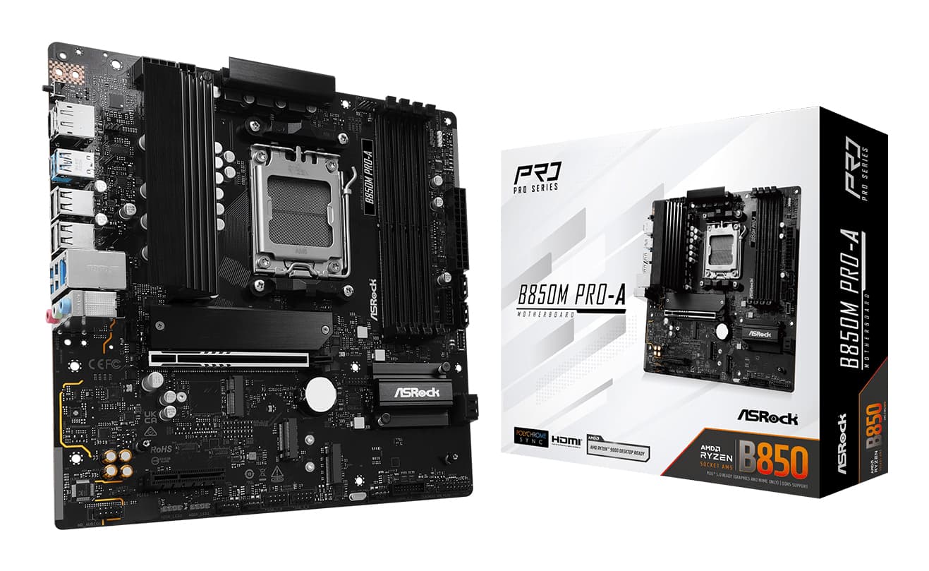 Placa de baza B850M Pro-A, AMD B850, Socket AM5, mATX "90-MXBR8-A0UAYZ"