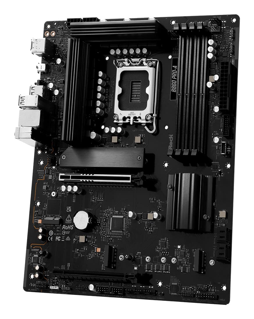 Placa de baza ASRock B860 PRO-A, Intel B860, LGA 1851, DDR5, ATX "90-MXBRN0-A0UAYZ" — miniatură