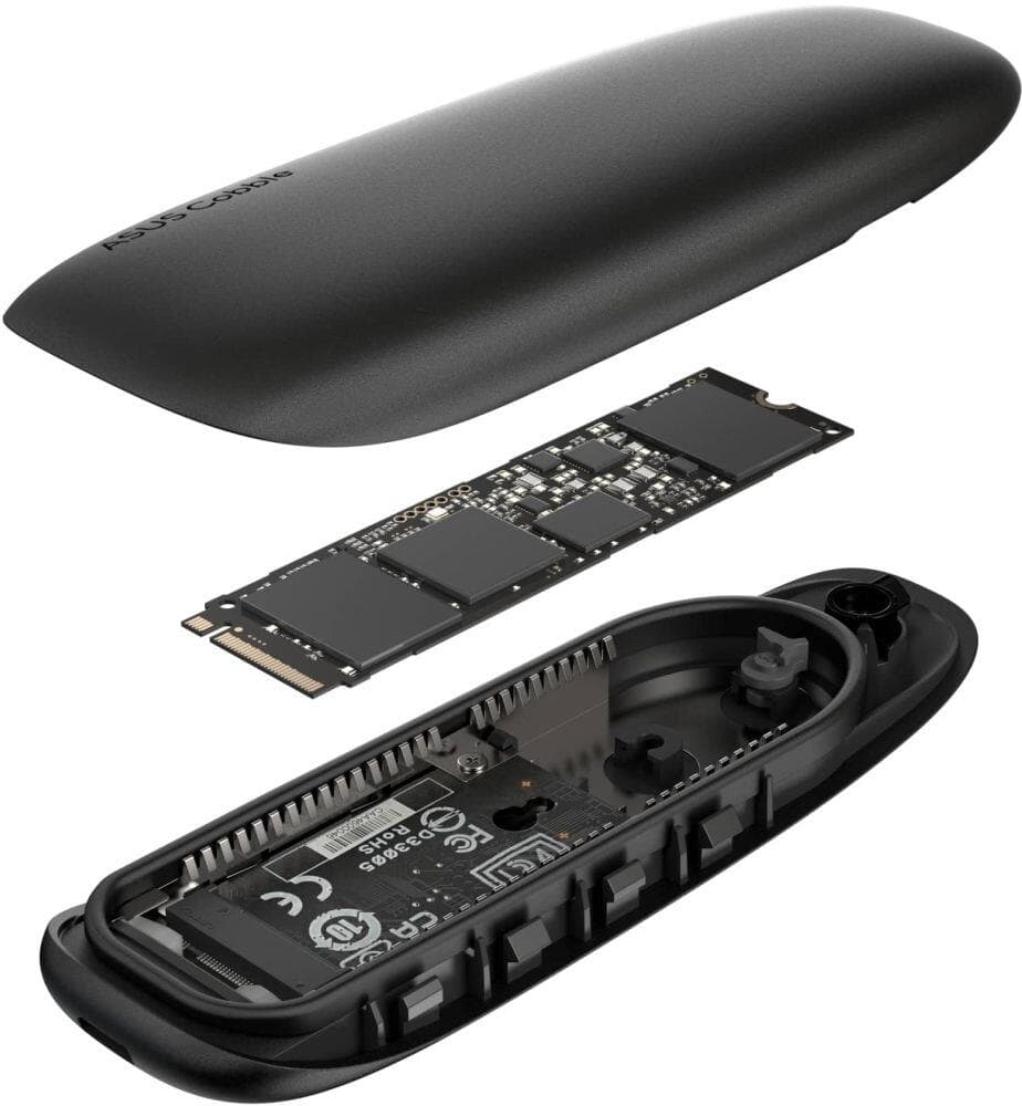 Rack extern SSD ASUS COBBLE, pana la 4 TB, USB Type-C, M.2, Negru, 90DD02R0-M09000 "ASUS COBBLE/BLK/G/AS//ESD-A1A" — miniatură