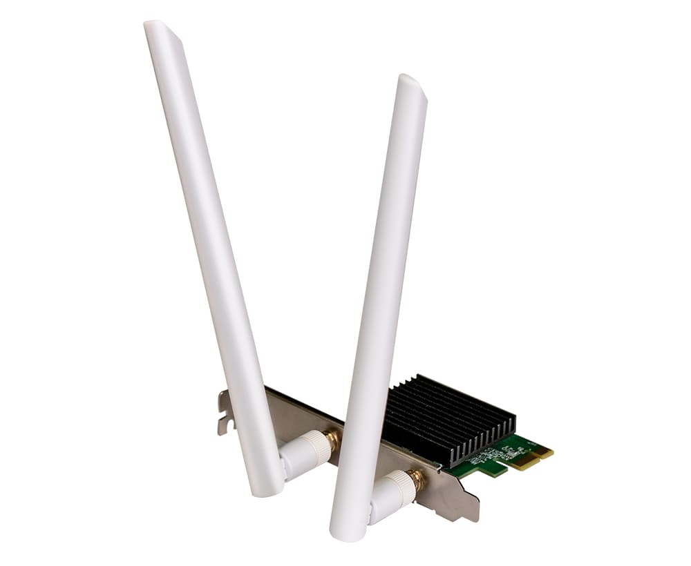 ADAPTOR RETEA D-LINK AX3000 Wi-Fi 6, dual band extern wireless 2.4 GHz | 5 GHz, Bluetooth 5.3, PCIe port, 3000 Mbps, 2 x antene externe, "AX30E" — miniatură