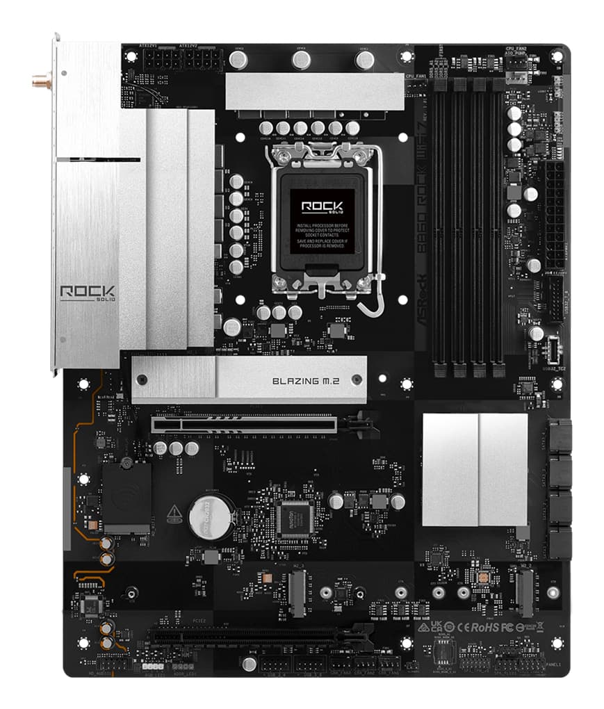 Placa de baza, format atx, 1851, DDR5, B860 "B860 ROCK WIFI 7"