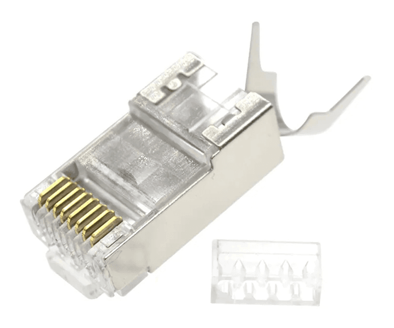 MUFA RJ-45 GEMBIRD pt. cablu FTP/SFTP, Cat7, RJ-45 (T) | RJ-45 (T) tip pass-through, ecranat, plastic cu metal, 50 buc, "LC-PTF7-01/50" — miniatură