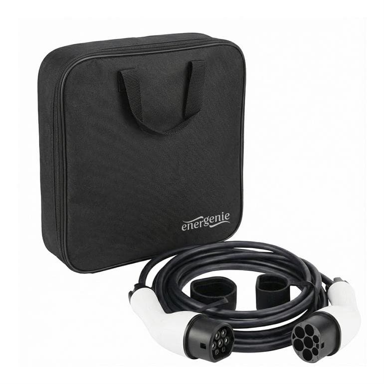 CABLU incarcare auto EV GEMBIRD, Type 2 (T) la Type 2 (M), 16A, trifazat, 11KW, cablu 5x2.5mm2 + 1x0.75mm2, IP55, 8m, black, "EV-T2MF-11KW-8M" — miniatură