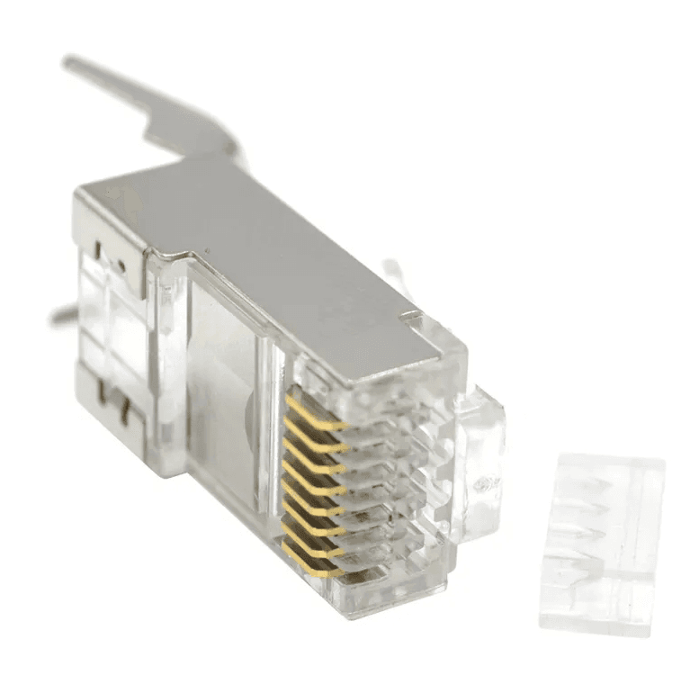 MUFA RJ-45 GEMBIRD pt. cablu FTP/SFTP, Cat7, RJ-45 (T) | RJ-45 (T) tip pass-through, ecranat, plastic cu metal, 50 buc, "LC-PTF7-01/50" — miniatură